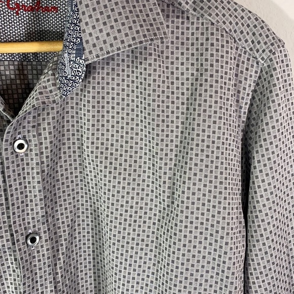 Robert Graham Button Down Gray Size Large - Picture 2 of 6